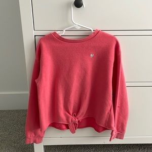 Pink girls front knot sweater